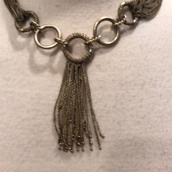 VINTAGE ELLE 1980s Super cool silver necklace - Picture 2 of 6
